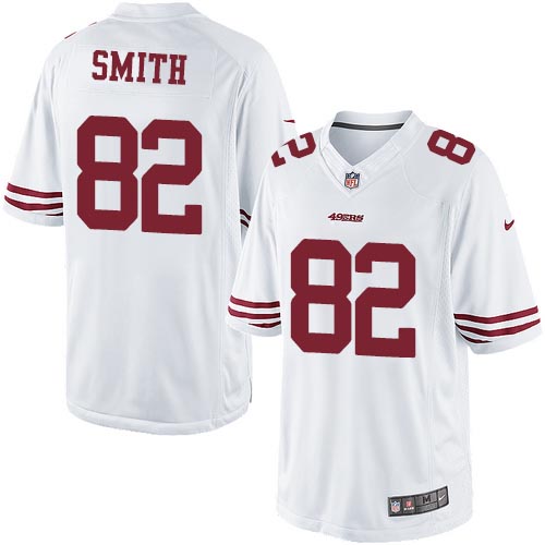 Men's Limited Torrey Smith Nike Jersey White Road - #82 NFL San Francisco 49ers